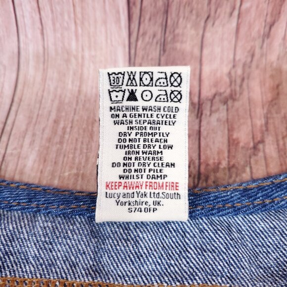 Lucy & Yak Womens Size 4 Layla Denim Dress in Paige Patchwork Blue Cotton Rare - Picture 14 of 16